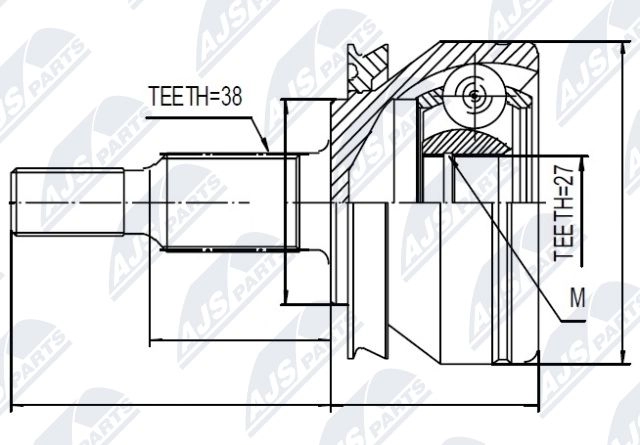 Шрус граната NTY WC WAG5L 1440396743 NPZ-VW-032 - Изображение 1