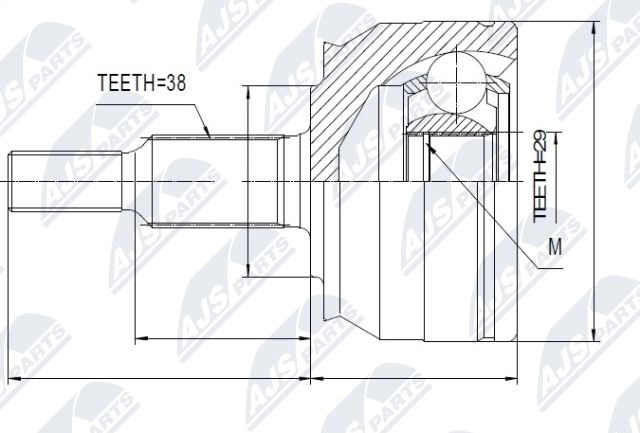 Шрус граната NTY NPZ-VW-033 V 9CCD9G 1440396744 изображение 0