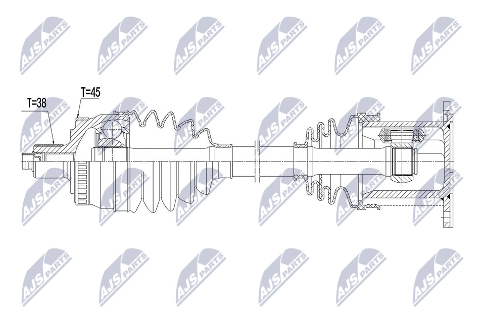 Приводной вал NTY 1440421498 DSM9HJ Y NPW-AU-029 - Изображение 1