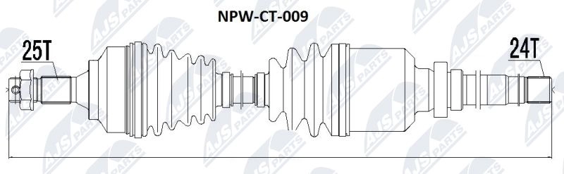 Приводной вал NTY NPW-CT-009 1440421584 XU922Q Q - Изображение 1