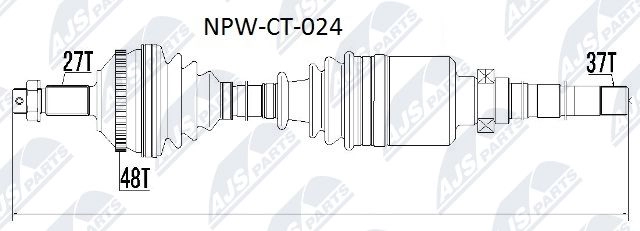 Приводной вал NTY U8T 7AX NPW-CT-024 1440421591 изображение 0