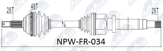 Приводной вал NTY NPW-FR-034 RP IMT 1440421627 изображение 0