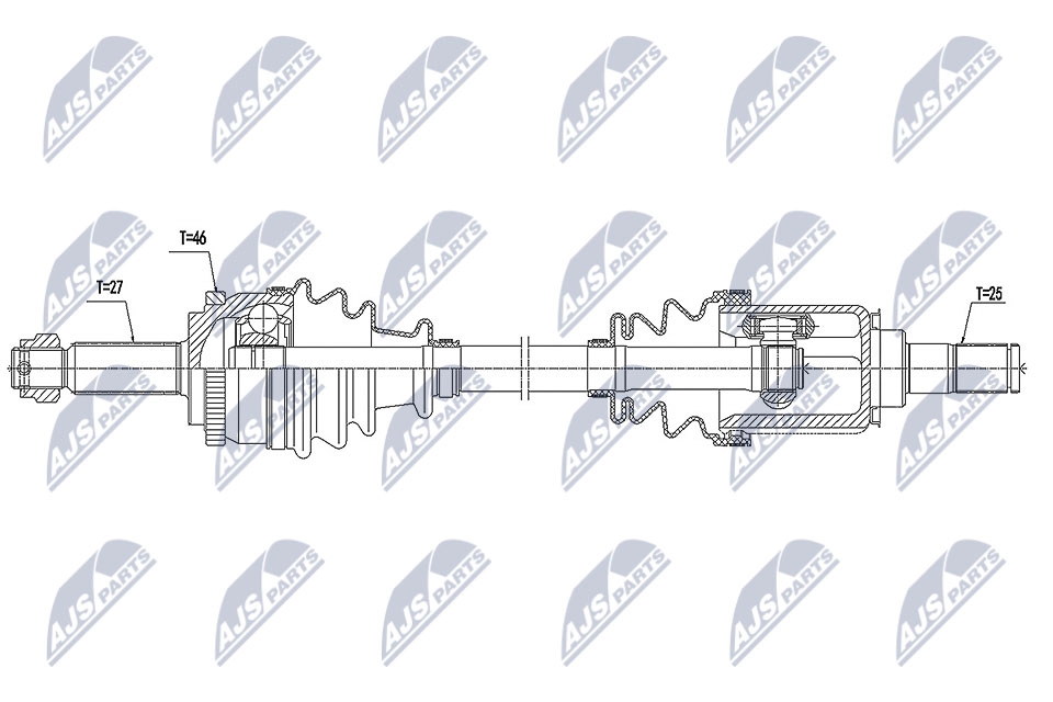 Приводной вал NTY NPW-KA-368 1440421724 UNUSI K5 - Изображение 1