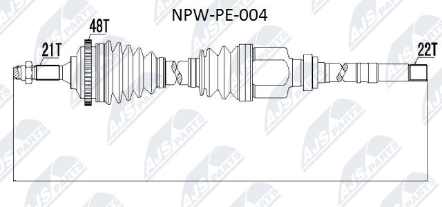 Приводной вал NTY 1440421845 NPW-PE-004 9J LRI - Изображение 1