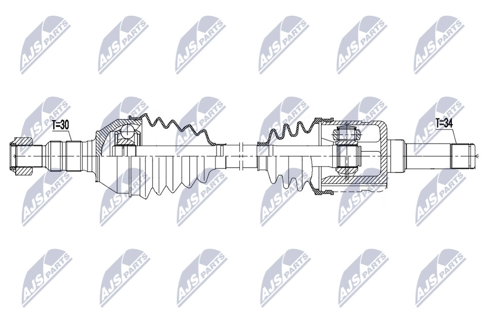 Приводной вал NTY 1440421883 V9S6 POT NPW-PL-107 изображение 0
