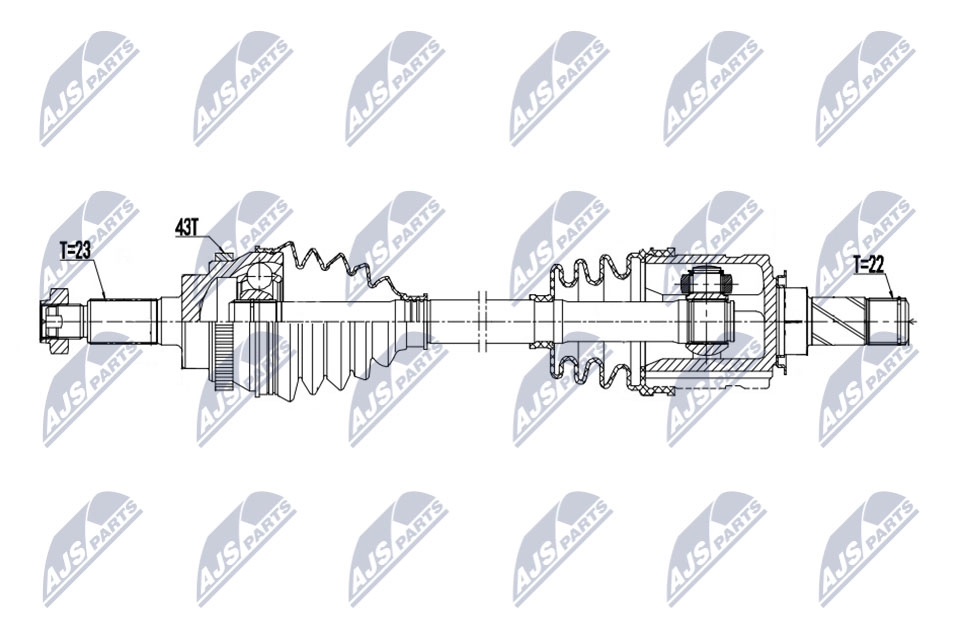 Приводной вал NTY NPW-PL-123 3B2O 4 1440421891 - Изображение 1