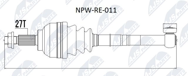 Приводной вал NTY 4F77 QJ 1440421909 NPW-RE-011 - Изображение 1