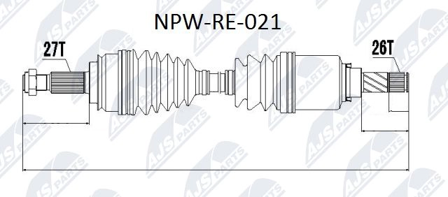 Приводной вал NTY N UL2Y6 NPW-RE-021 1440421915 изображение 0