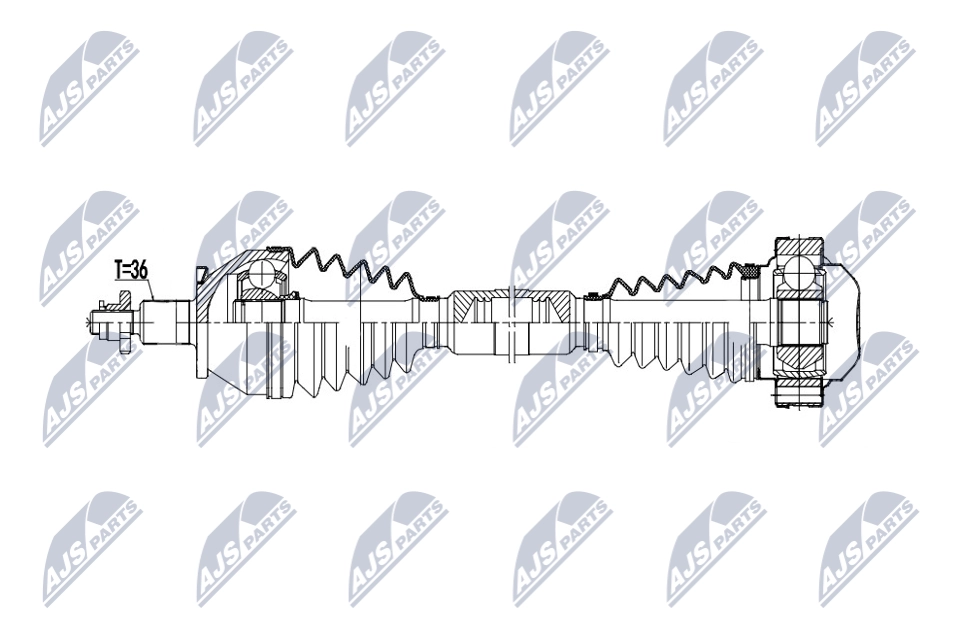 Приводной вал NTY NPW-VW-190 1440422075 1M62AM D изображение 0