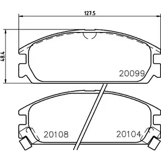 Тормозные колодки, дисковые, комплект HELLA PAGID 3720210 8DB 355 006-261 2 0099 20104 изображение 0