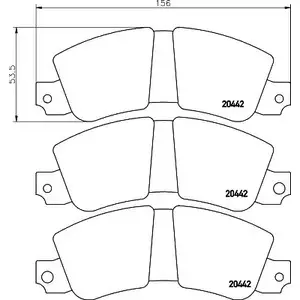 Тормозные колодки, дисковые, комплект HELLA PAGID 2 0442 20443 3720297 8DB 355 007-151
