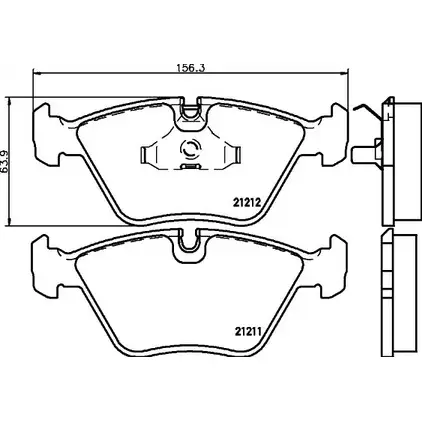 Тормозные колодки, дисковые, комплект HELLA PAGID 21 211 8DB 355 008-081 21212 3720380 изображение 0