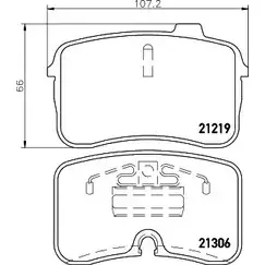 Тормозные колодки, дисковые, комплект HELLA PAGID 3720392 8DB 355 008-201 21306 2121 9 изображение 0