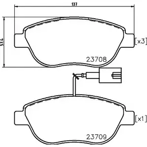 Тормозные колодки, дисковые, комплект HELLA PAGID 23709 8DB 355 014-411 3720970 2 3708 изображение 0