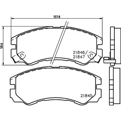 Тормозные колодки, дисковые, комплект HELLA PAGID T30 33A 63924 8DB 355 027-341 3721849 изображение 0