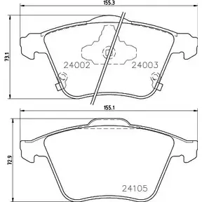 Тормозные колодки, дисковые, комплект HELLA PAGID 3721930 8DB 355 028-151 6K54C T14 19A изображение 0