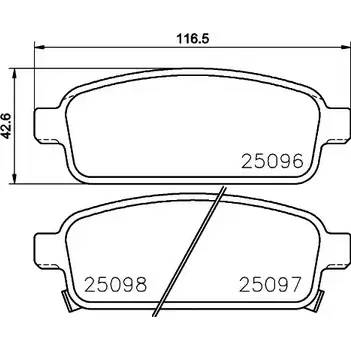 Тормозные колодки, дисковые, комплект HELLA PAGID T1 956A 8DB 355 028-841 3721999 ZIKQF