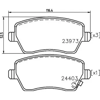 Тормозные колодки, дисковые, комплект HELLA PAGID 9DX24T 3722022 8DB 355 029-071 T159 4A