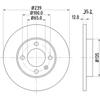 Тормозной диск HELLA PAGID 3722132 8DD 355 100-131 53908PR O 5B9XP