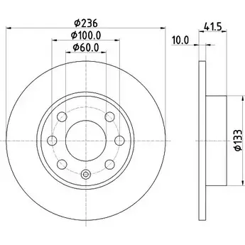 Тормозной диск HELLA PAGID CBW3L 3722160 8DD 355 100-411 5240 3 изображение 0