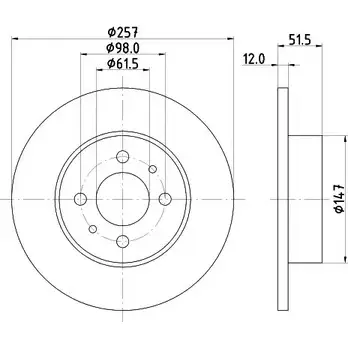 Тормозной диск HELLA PAGID 8DD 355 100-691 5 0906 XV3N2 3722188 изображение 0