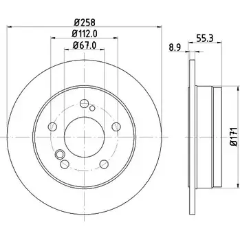 Тормозной диск HELLA PAGID 8DD 355 100-961 MYICU3 521 05PRO 3722215 изображение 0