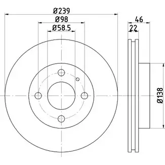 Тормозной диск HELLA PAGID 1N5401 5 0119 8DD 355 101-871 3722306 изображение 0