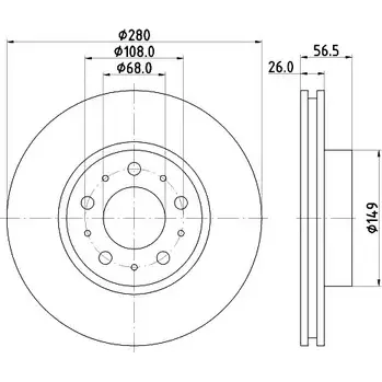 Тормозной диск HELLA PAGID YY2SNV 3722373 540 16 8DD 355 102-541 изображение 0