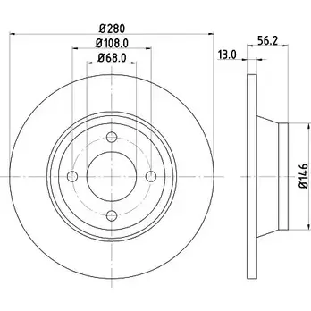 Тормозной диск HELLA PAGID ZC6CXA3 8DD 355 103-071 3722426 5 3922 изображение 0