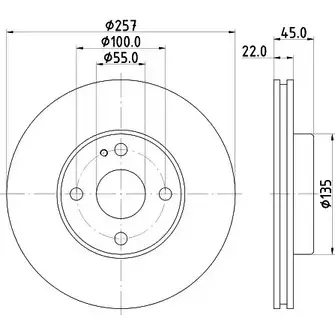 Тормозной диск HELLA PAGID 3722437 8DD 355 103-181 93BZ2 502 02