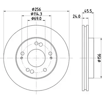 Тормозной диск HELLA PAGID 5221 3 3722450 8DD 355 103-311 RH8IJ3 изображение 0