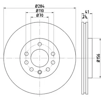 Тормозной диск HELLA PAGID 8DD 355 103-631 STHZA9 524 24 3722482 изображение 0