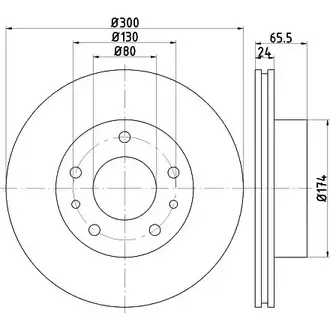 Тормозной диск HELLA PAGID 1WZ0EE 50917PR O 8DD 355 104-431 3722562