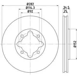 Тормозной диск HELLA PAGID 5112 1 976CF8 3722616 8DD 355 104-971 изображение 0