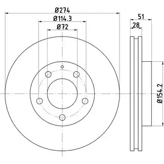 Тормозной диск HELLA PAGID 8DD 355 105-081 5 0792 3722627 55BH249