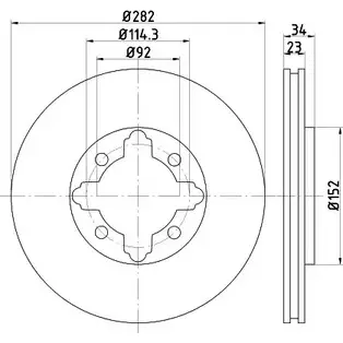 Тормозной диск HELLA PAGID 3722649 8DD 355 105-301 5 1120 Q9YYT