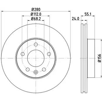 Тормозной диск HELLA PAGID 5 3958PRO RZEJYCP 8DD 355 105-591 3722678 изображение 0