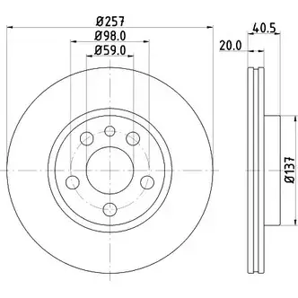 Тормозной диск HELLA PAGID 9A9U265 8DD 355 105-621 3722681 5093 6