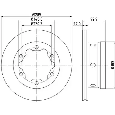 Тормозной диск HELLA PAGID 8DD 355 105-801 52 169 3722699 4C3CI