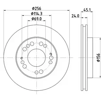 Тормозной диск HELLA PAGID 3722754 8DD 355 106-351 5 2214 RJT7SM3