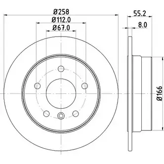 Тормозной диск HELLA PAGID 5027 4 8DD 355 106-941 BMW2H 3722813 изображение 0