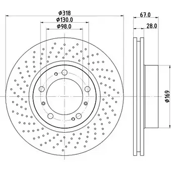 Тормозной диск HELLA PAGID 61WCYK 50 276 3722816 8DD 355 106-971 изображение 0