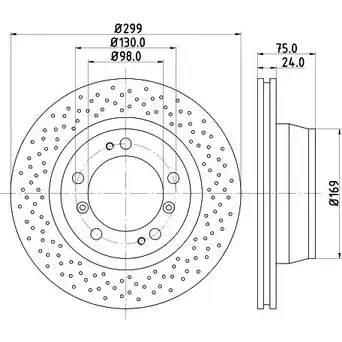 Тормозной диск HELLA PAGID BHZF7 3722818 8DD 355 106-991 502 78 изображение 0