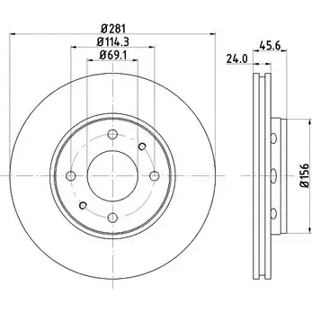 Тормозной диск HELLA PAGID ZR3712D 3722821 5 0281 8DD 355 107-021 изображение 0