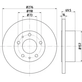 Тормозной диск HELLA PAGID 540 47 TKVCMWA 8DD 355 107-411 3722860