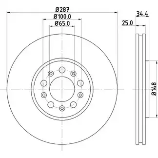 Тормозной диск HELLA PAGID 50 315 3722879 8DD 355 107-601 YI0CSX изображение 0