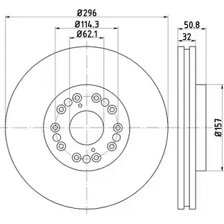 Тормозной диск HELLA PAGID 8DD 355 107-971 3722916 5034 0 S2JSK