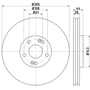 Тормозной диск HELLA PAGID DBX2V 50 372 8DD 355 108-461 3722965 изображение 0