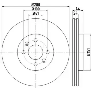 Тормозной диск HELLA PAGID 3722984 5413 9PRO 8DD 355 108-651 9BM89H изображение 0