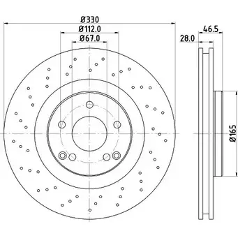 Тормозной диск HELLA PAGID 541 98 8DD 355 109-401 DN5GY3 3723059 изображение 0